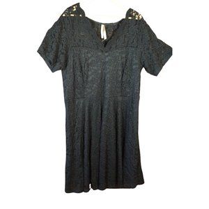 Ladies Black Lace A-Line Dress